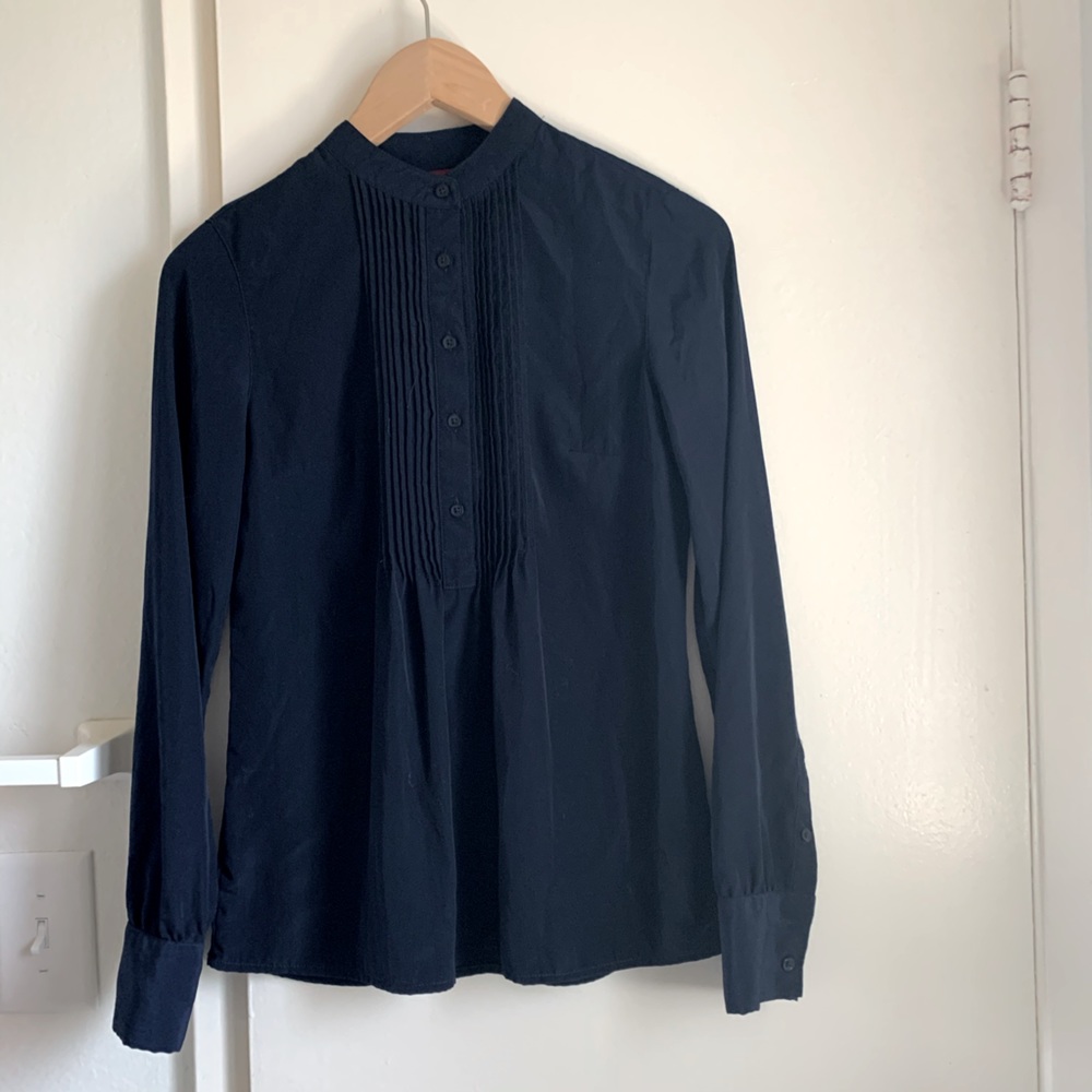 Target Navy Tuxedo Blouse